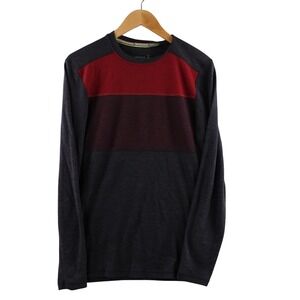 Smartwool Merino 250 Long Sleeve Base Layer Top Men's S Charcoal Red Burgandy